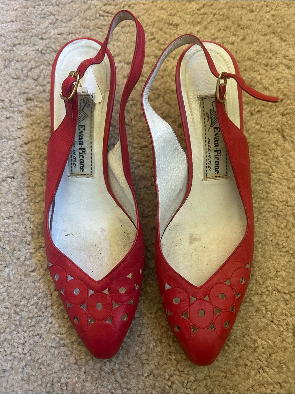 Evan Picone Vintage Red Slingback Pumps